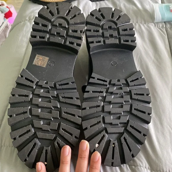 shiny black faux leather loafers - Picture 3 of 6